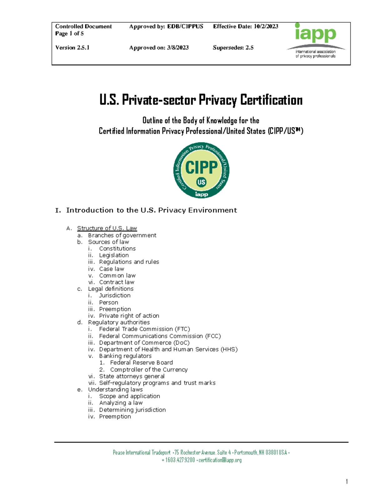 CIPP/US Exam Study Guide: Key Summary and Insights for Success - Studocu