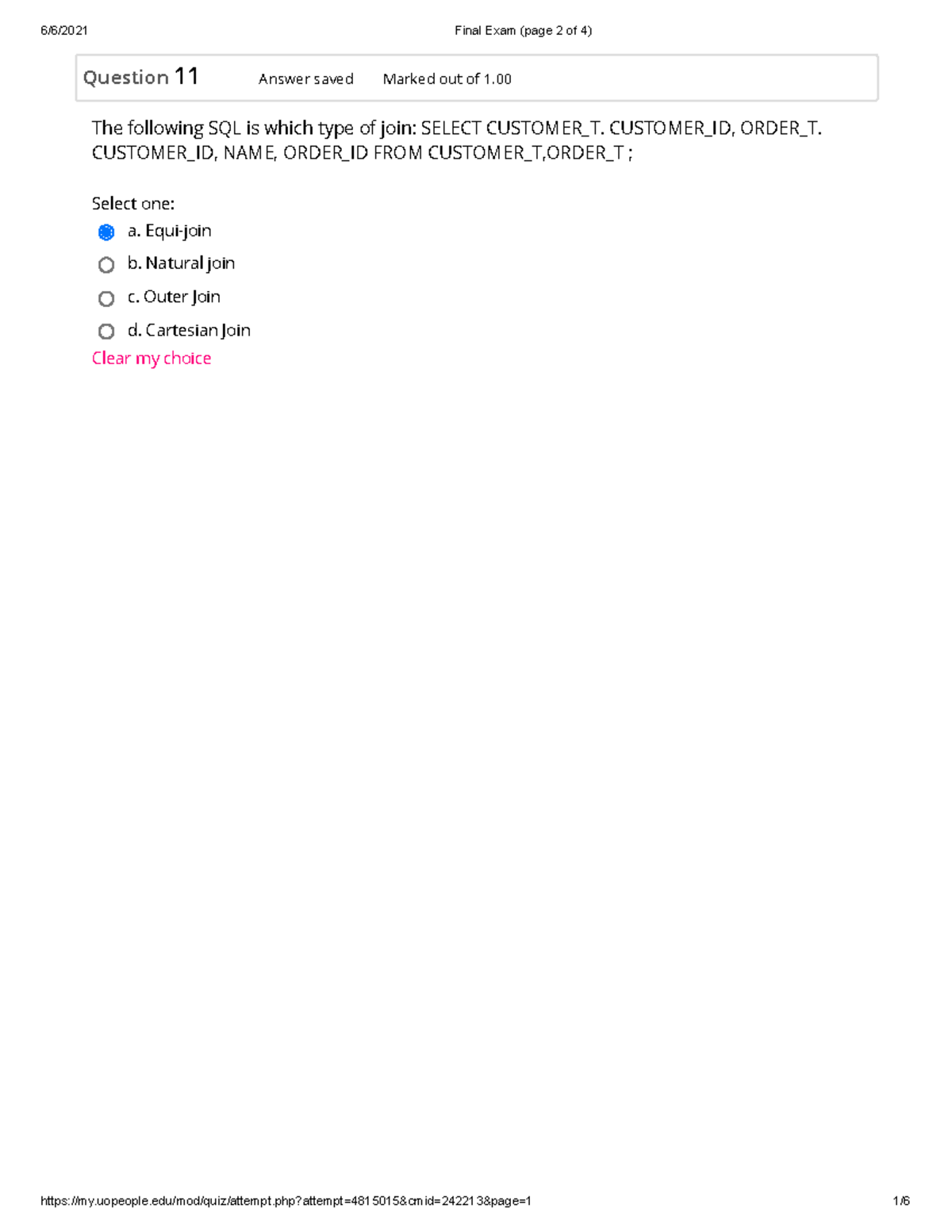 SQL Final Exam Questions and Answers (CS101) - Studocu