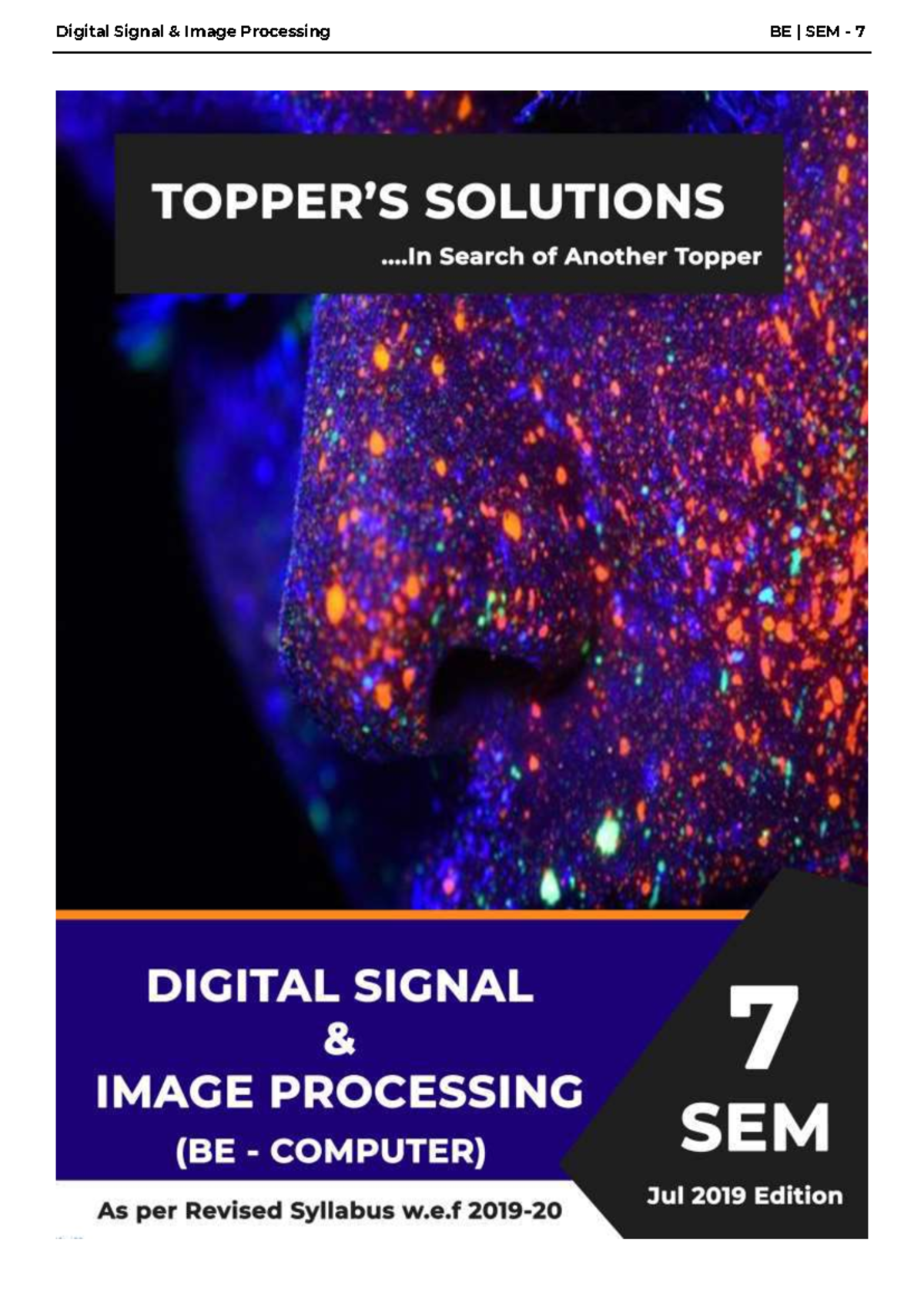 Digital Signal Image Processing BE SEM 7 Solutions & Important Topics ...