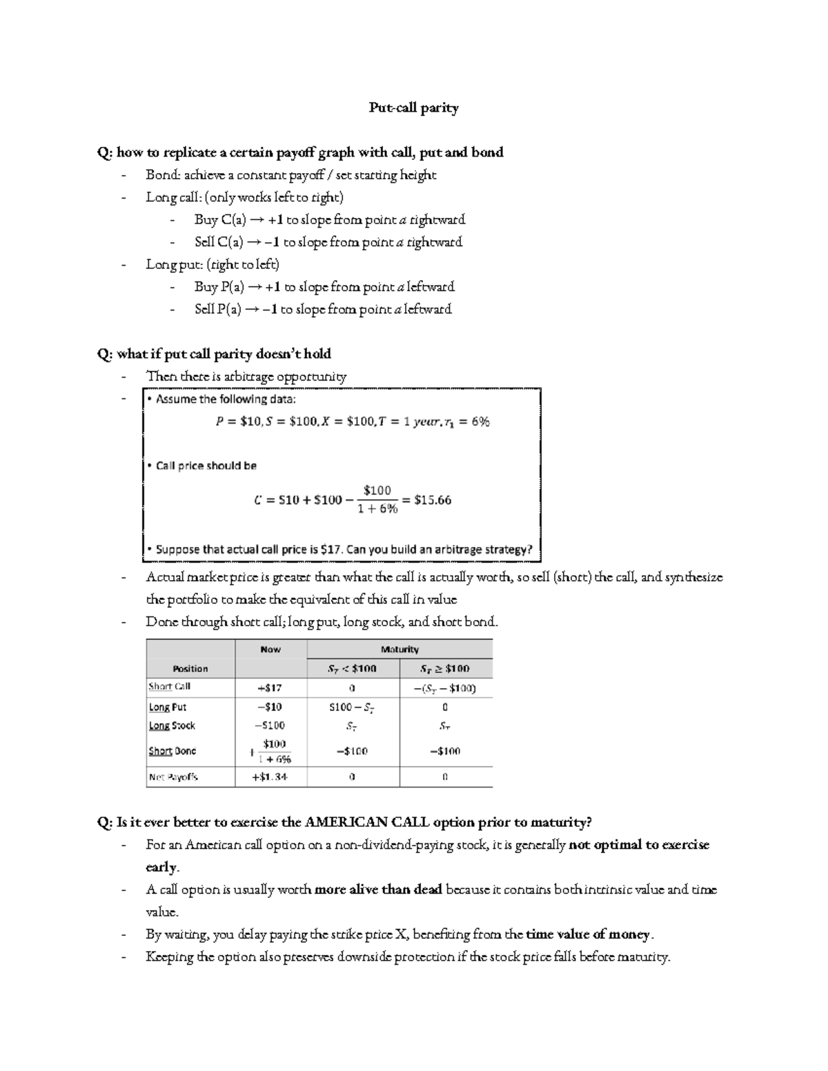 Option Pricing Notes: Understanding Payoff Graphs and Strategies - Studocu