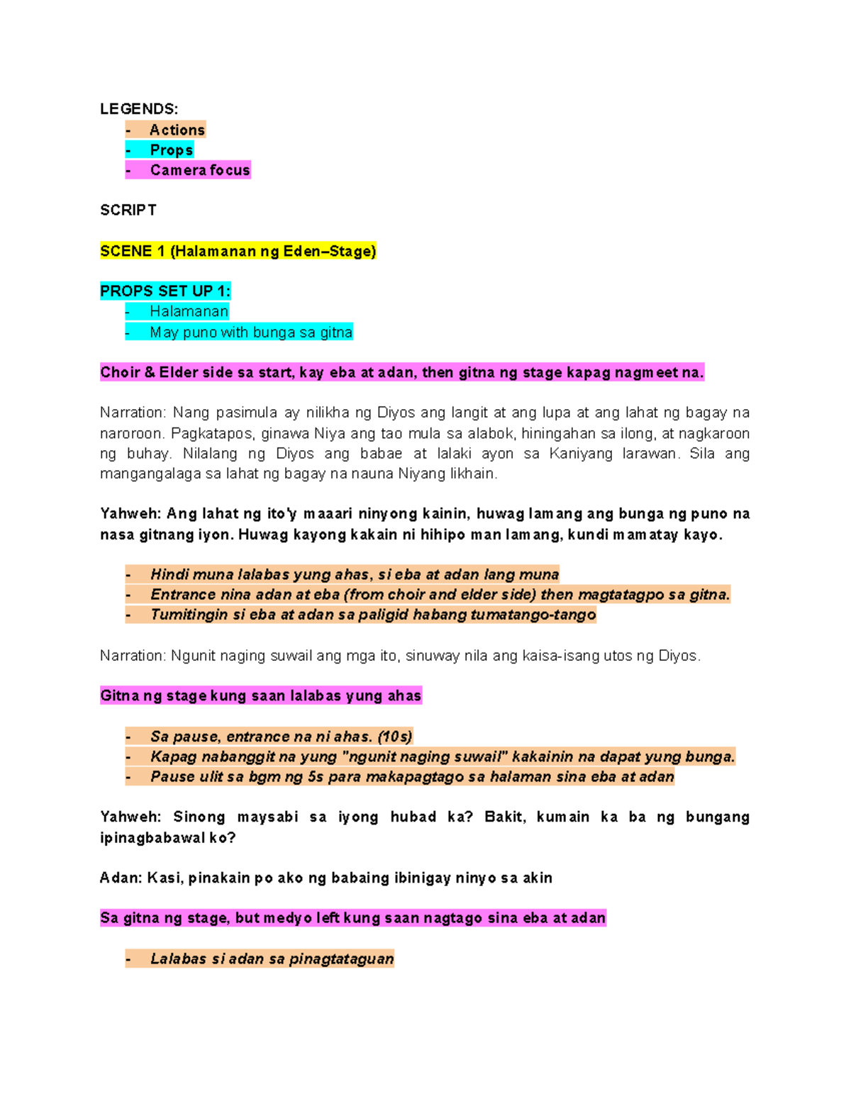 IC Script for Characters & Props - LEGENDS: Actions Props Camera focus ...
