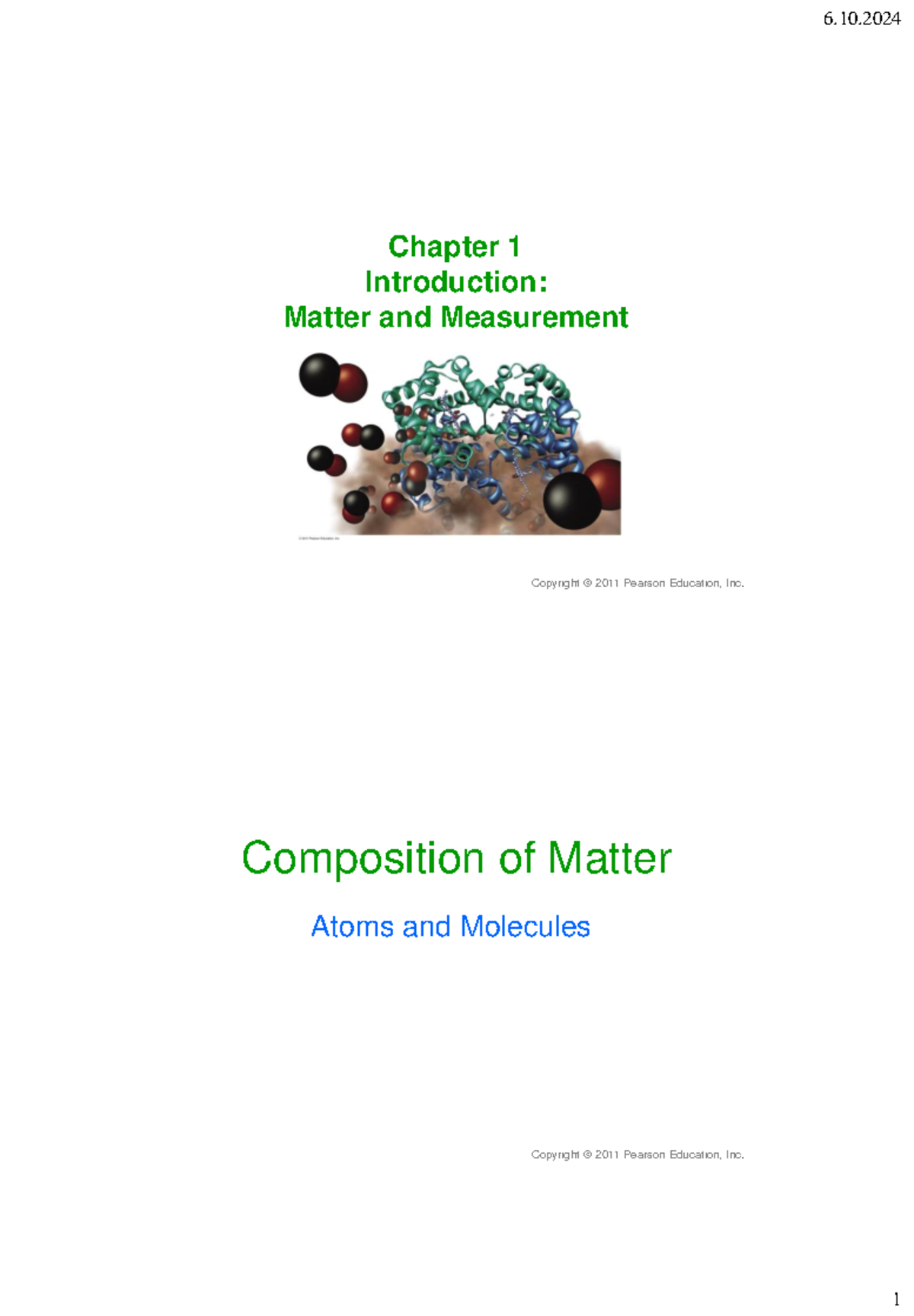 Ch1 EN-1 - ,,..... - Copyright 2011 Pearson Education, Inc. Chapter 1 ...