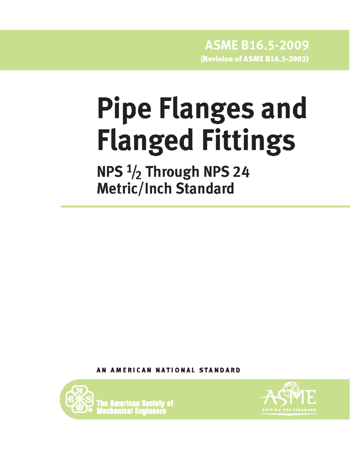 ASME B16: Revision of Pipe Flanges & Fittings NPS 24 Standard - Studocu