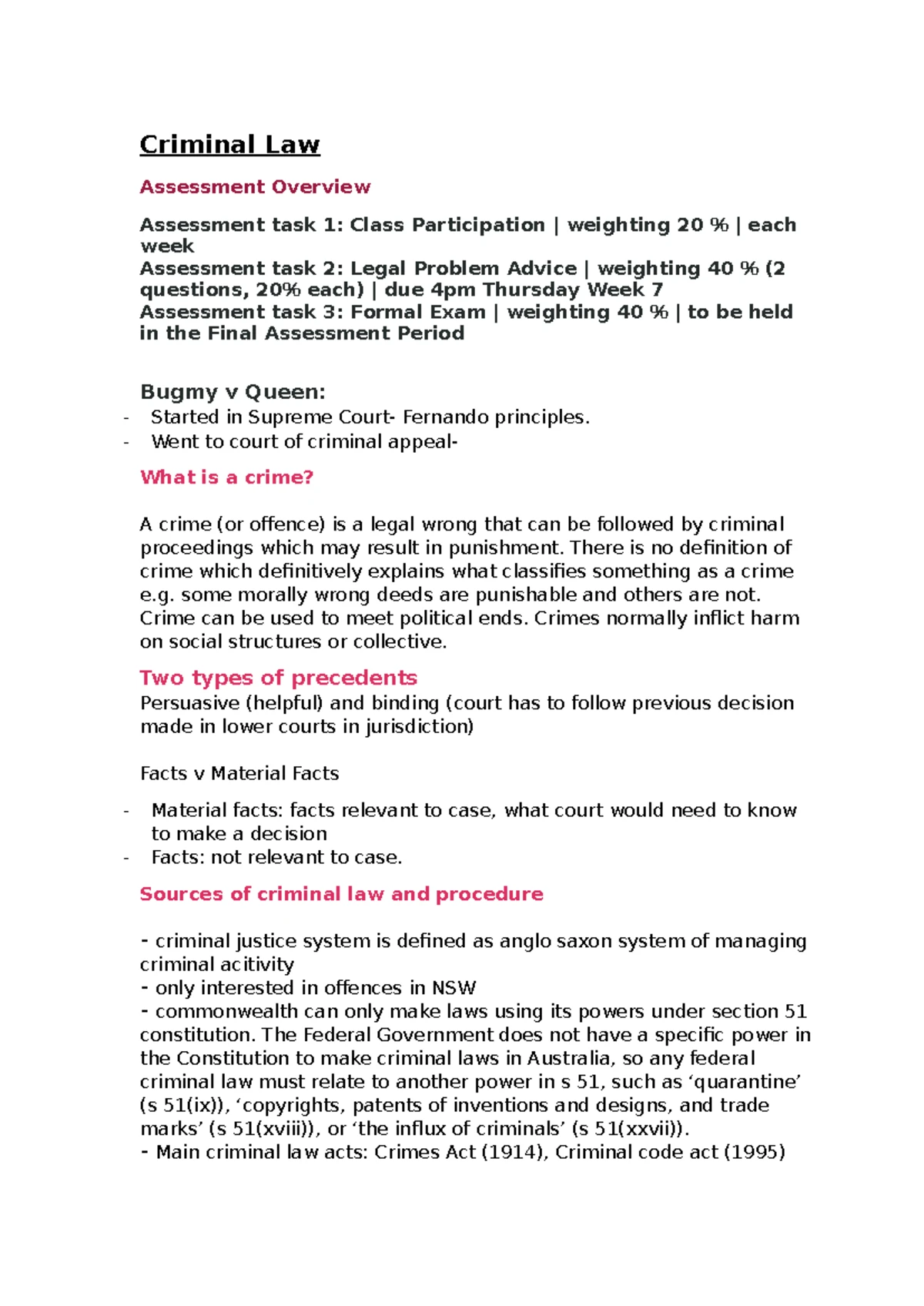 Torts Law Summary: Key Principles & Case Law (NSW Focus) - Studocu
