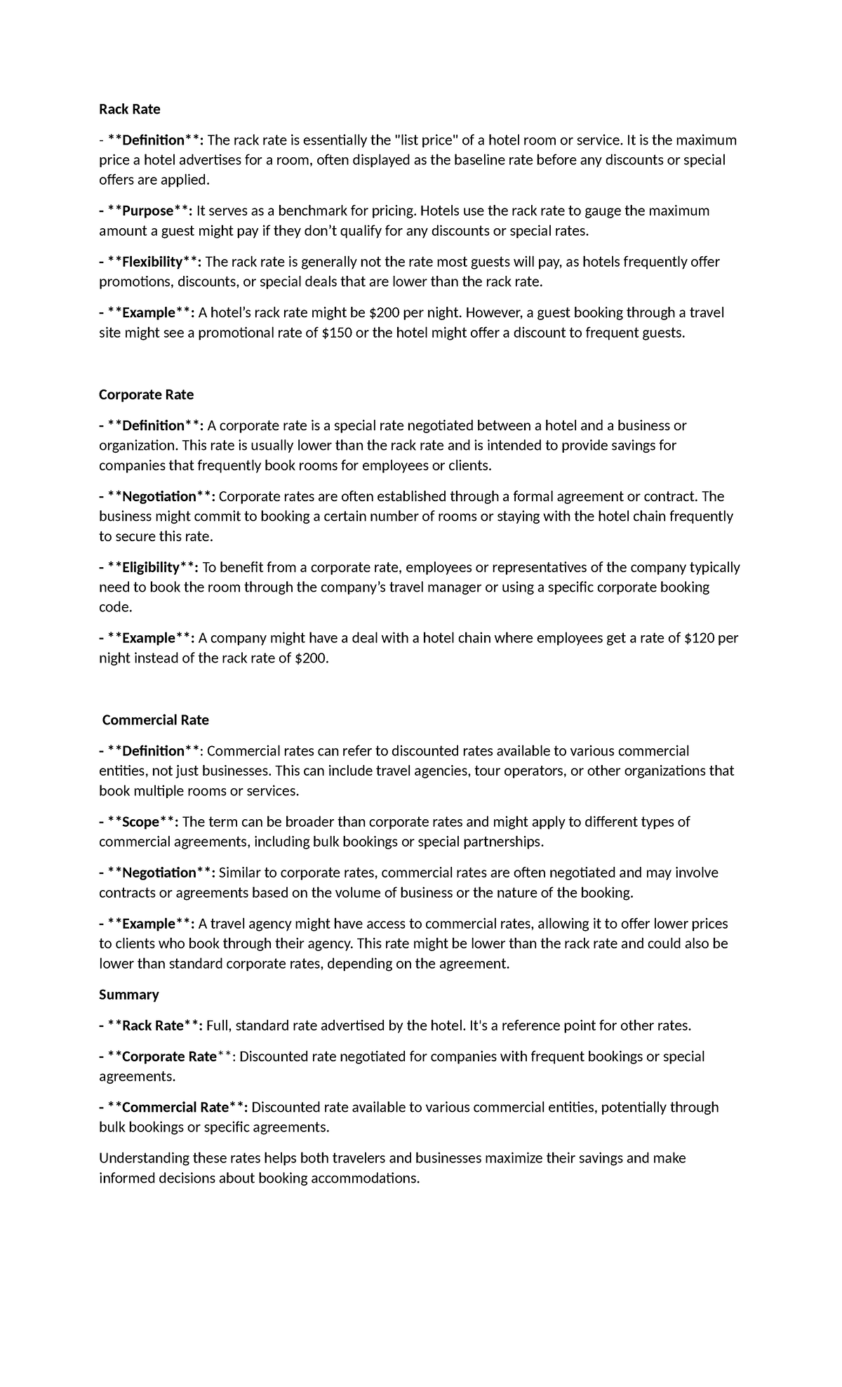 Understanding Rack, Corporate, and Commercial Rates in Hospitality ...