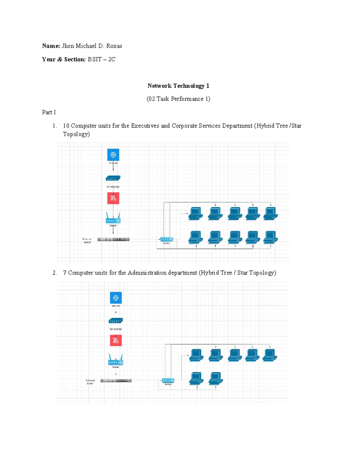 02 Task Performance 1 Net Tech 1 Prelims - Name: Jhon Michael D. Roxas ...