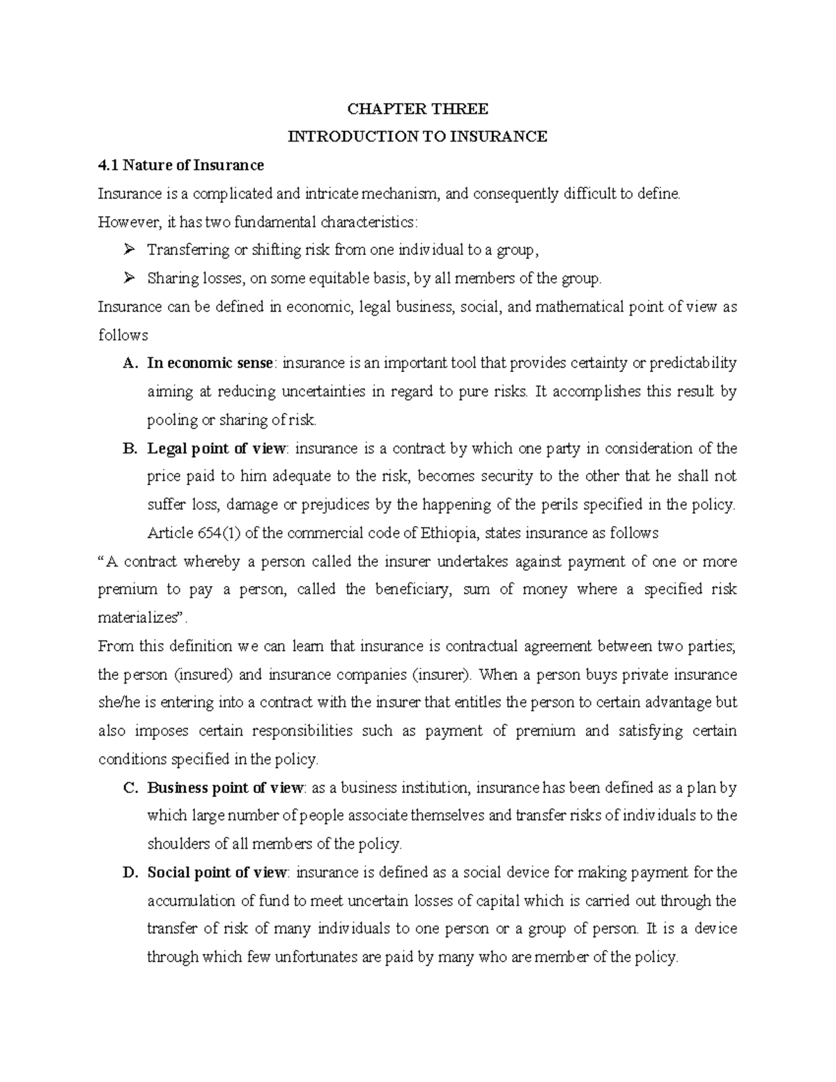 RISK Management & Insurance: Chapters 3 & 4 Overview - Studocu