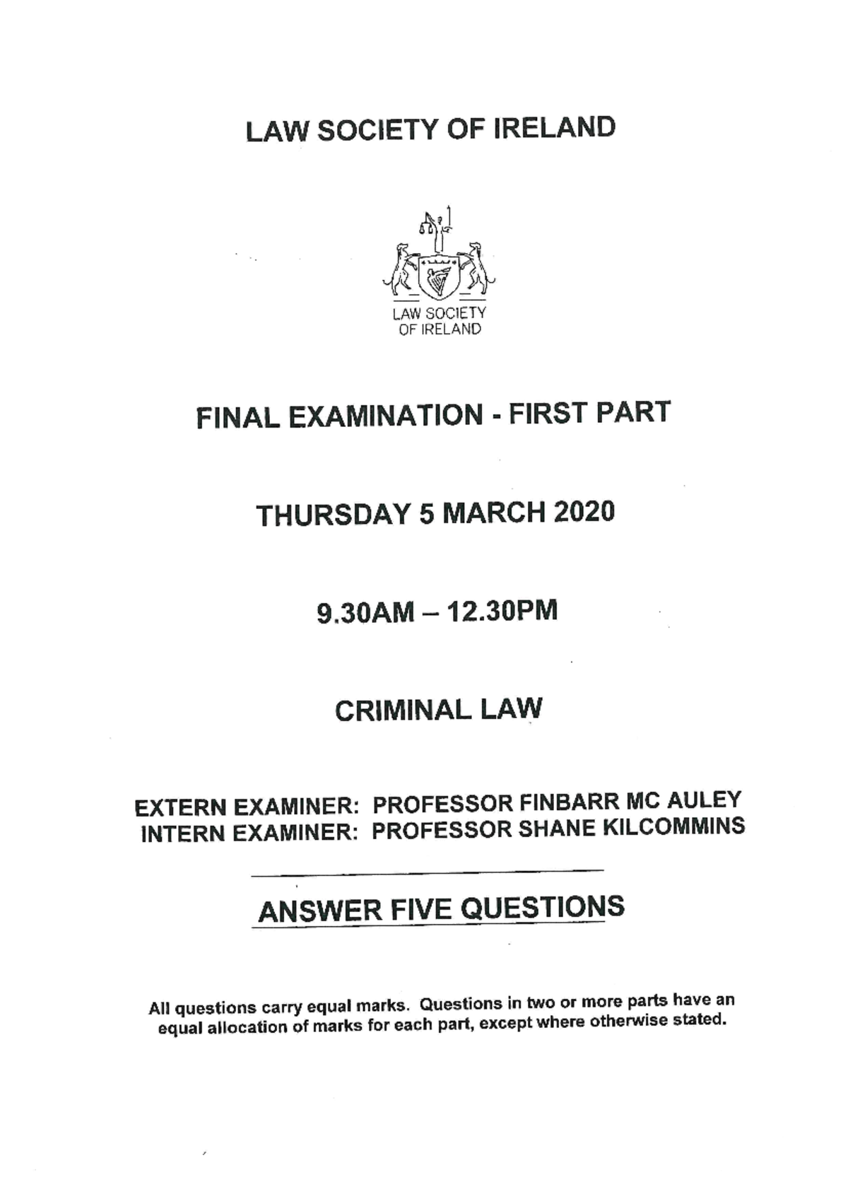criminal-law-exam-review-fe1-march-2020-paper-analysis-studocu