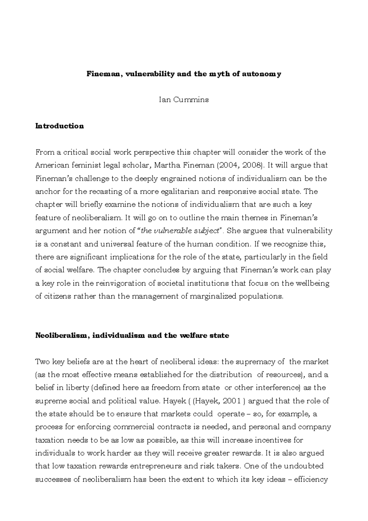 Critical Analysis of the Autonomy Myth: Vulnerability and Social ...