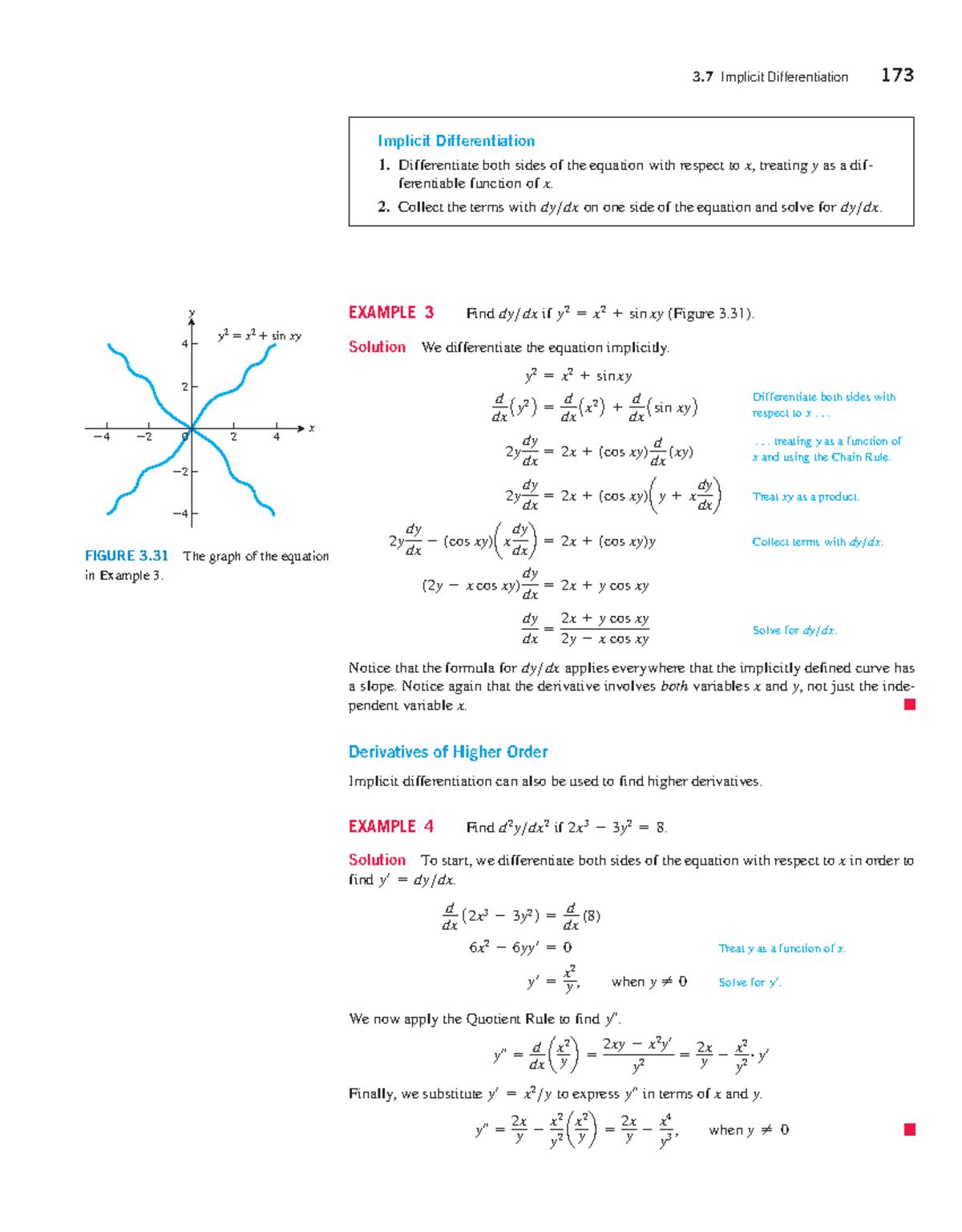 3.7 Implicit Differentiation: Key Concepts and Examples (Thomas ...