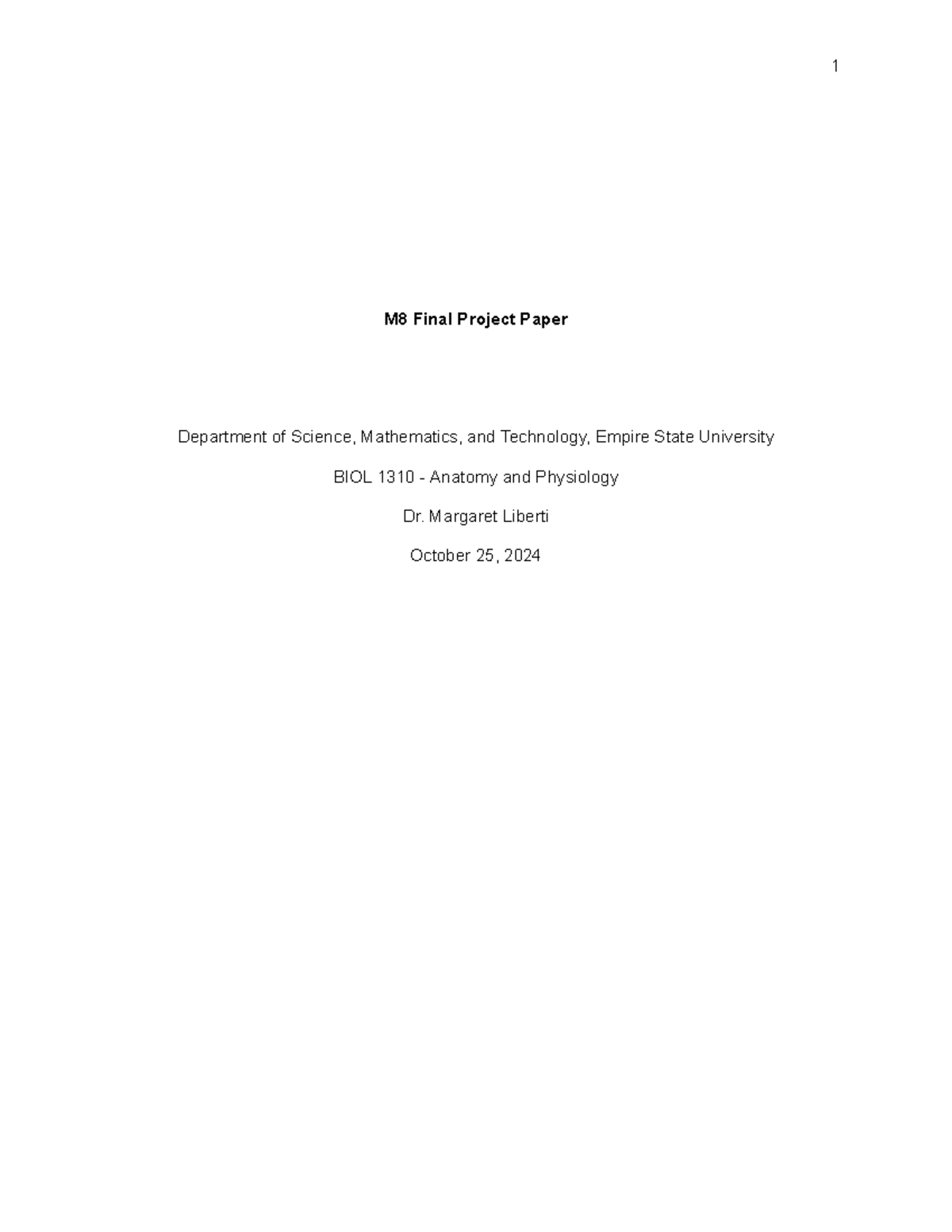 M8 Final Project: Interplay of Skeletal System with Other Organ Systems ...