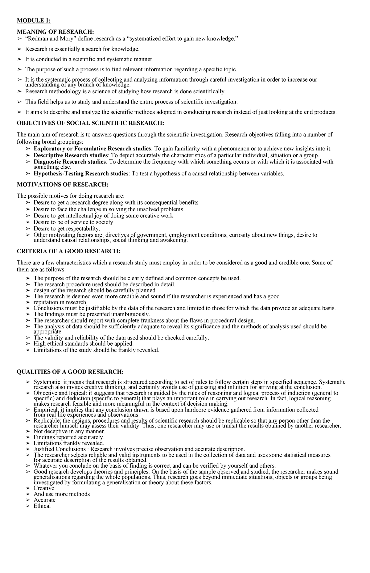RM 101: Final Notes on Research Methodology and Its Importance - Studocu
