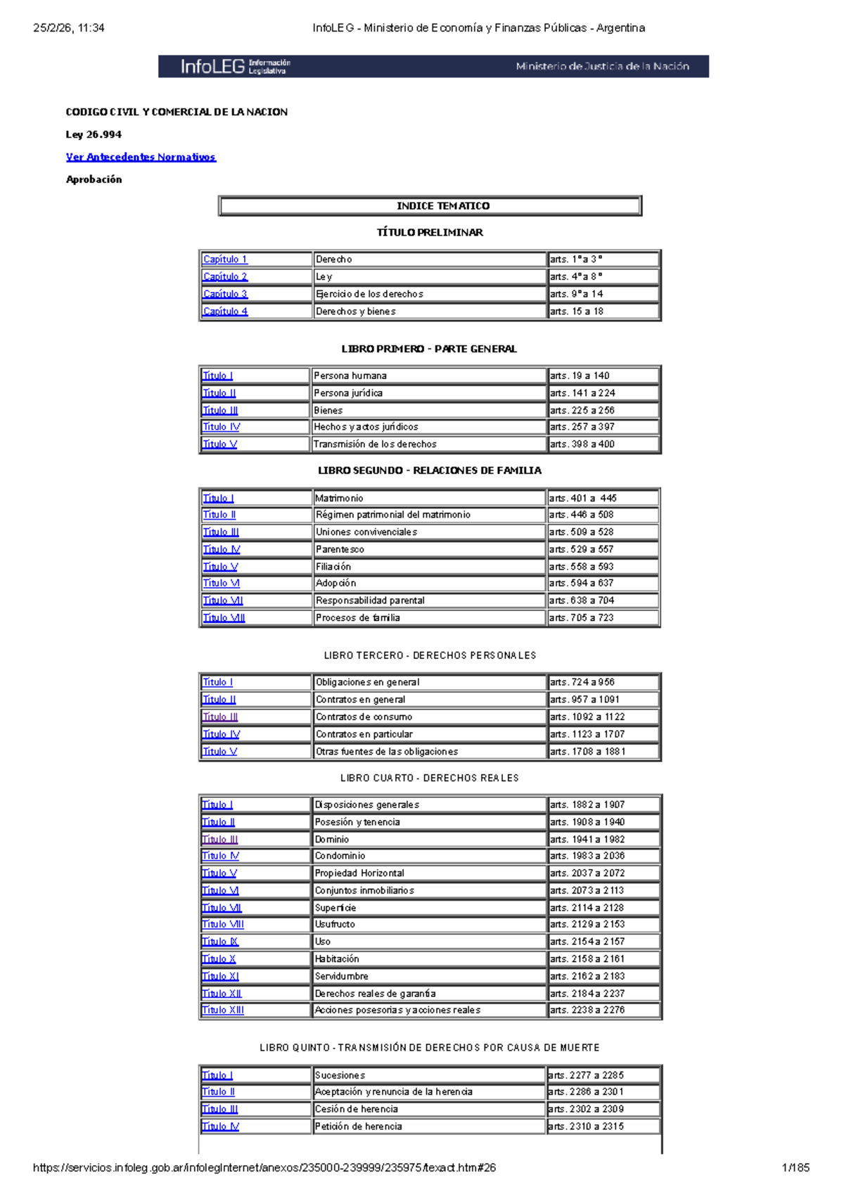 CCCN: Código Civil y Comercial de la Nación Argentina - Ley 26.994 ...