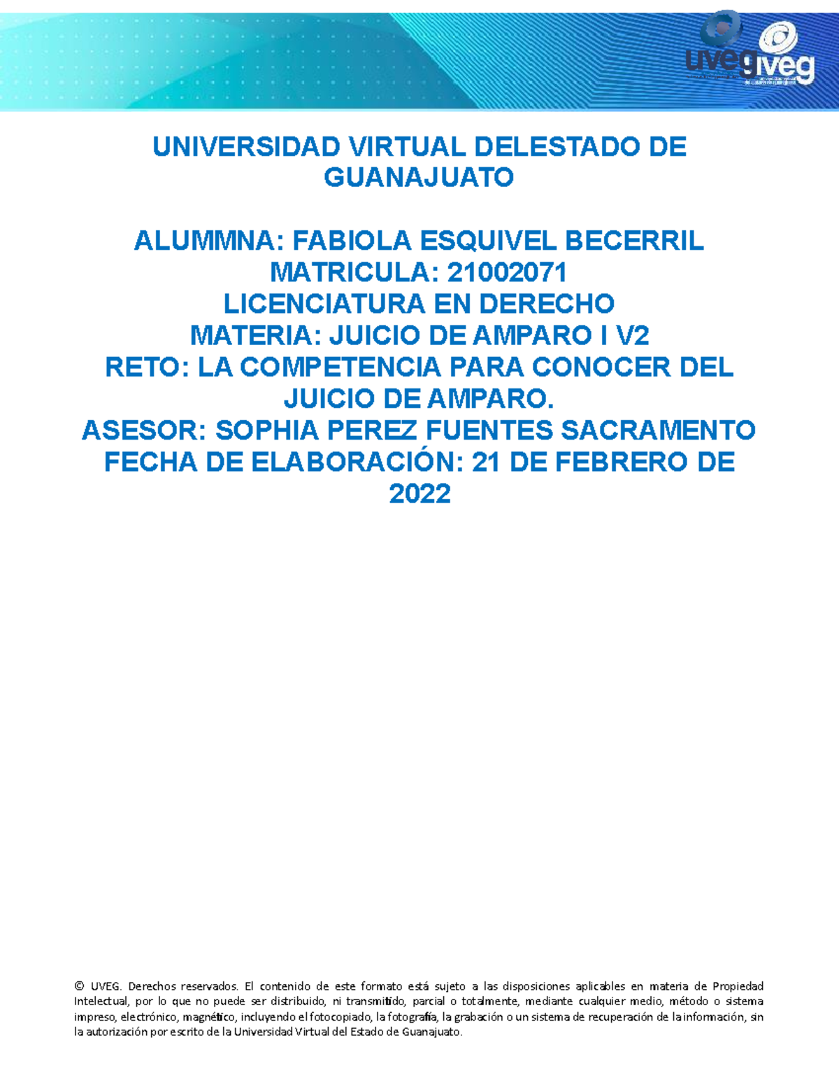 Reto 4: Competencia en el Juicio de Amparo - UVEG 21002071 - Studocu