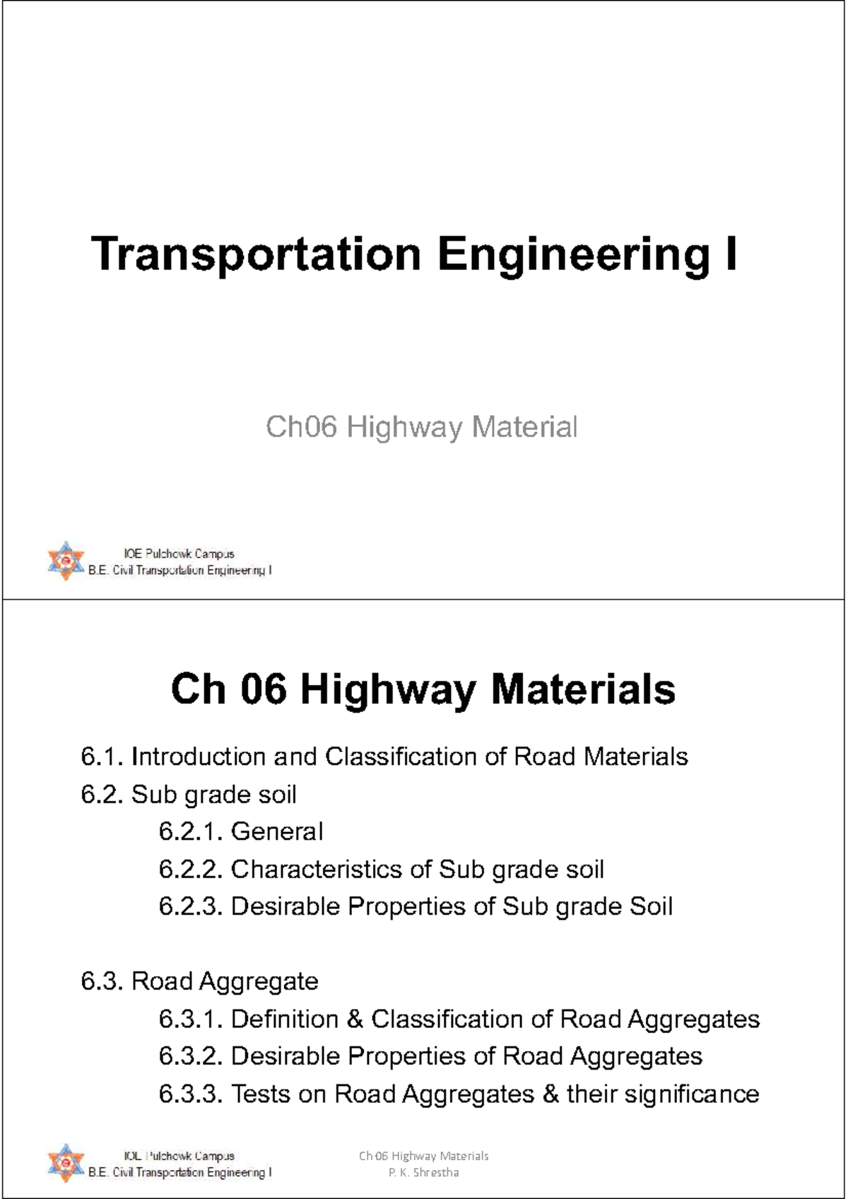 Ch 06 Highway Materials: Subgrade Soil and Road Aggregates Overview ...