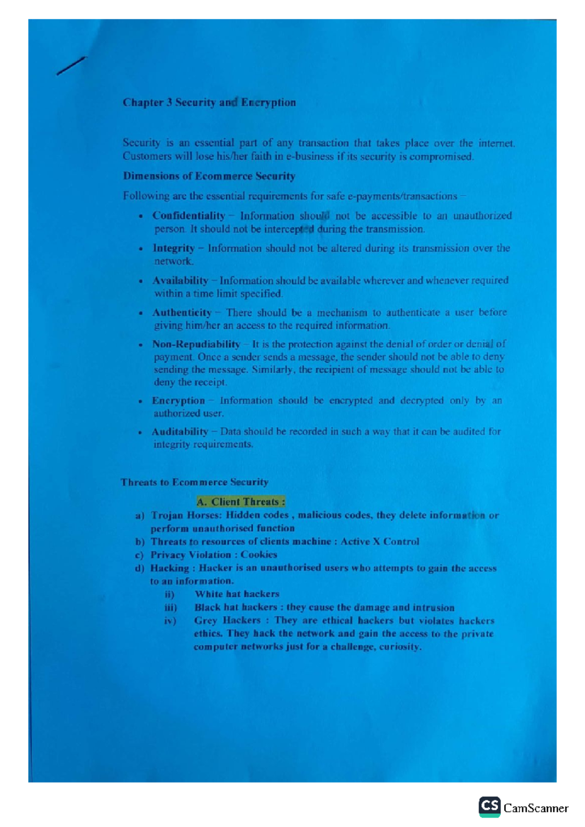 Security and Encryption Concepts: Study Notes for Exams - Studocu