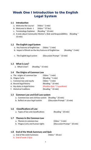 Common Law and Equity Overview: Paper 1 Topic 1 Notes - Studocu