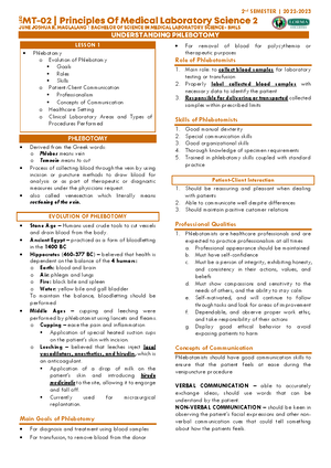 PMLS 2 Learning Guide: Understanding Phlebotomy & Infection Control ...