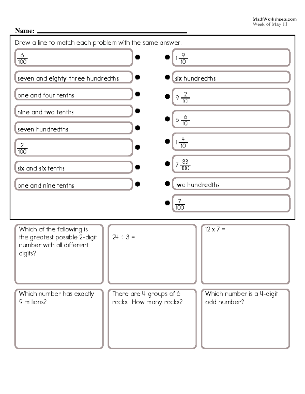 Math 101: Practice Worksheets for Week of May 11 - Studocu