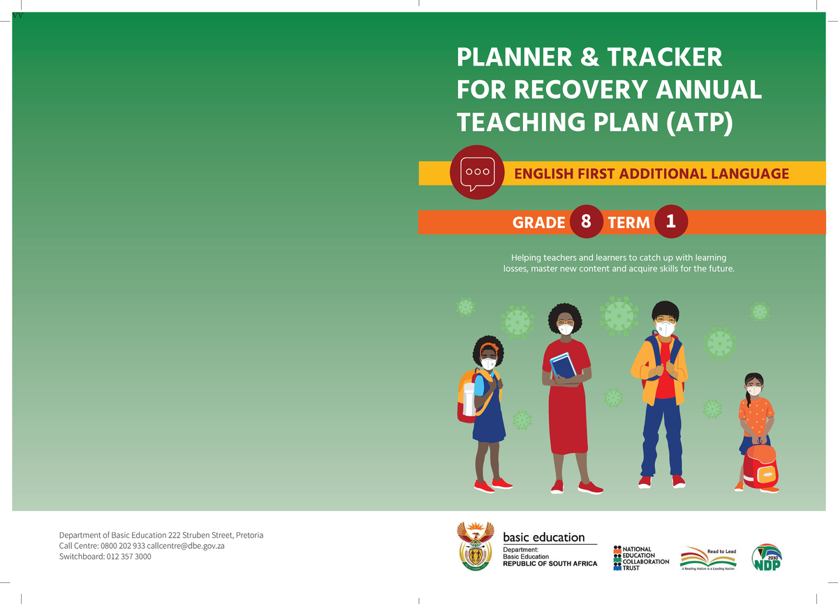 EFAL Recovery ATP Grade 8 Term 1 2022: Teaching Plan & Resources - Studocu