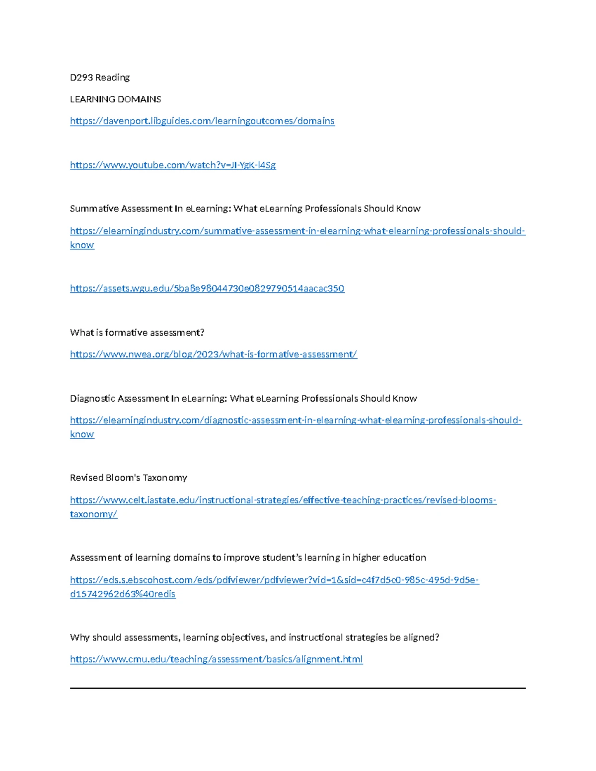 D293 Study Tool: Foundational Info for LxDET Assessments & Analytics ...