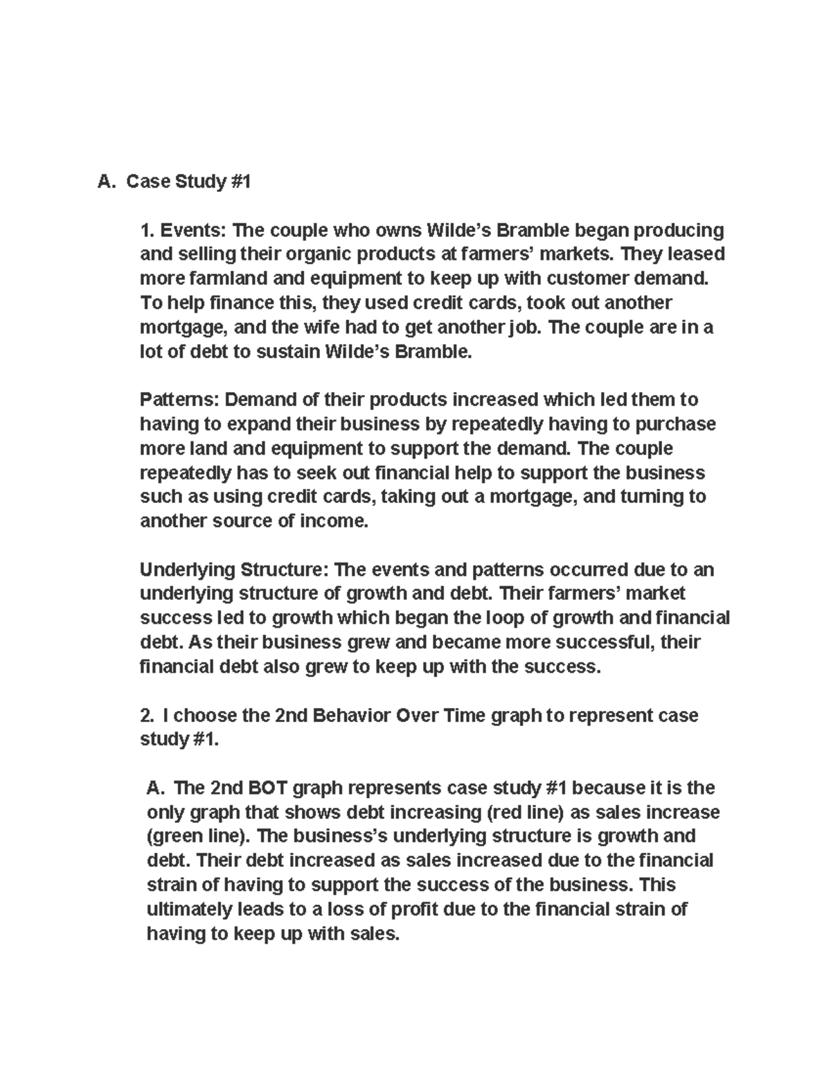 Case Study A: Growth and Debt Dynamics in Bramble's Business - Studocu