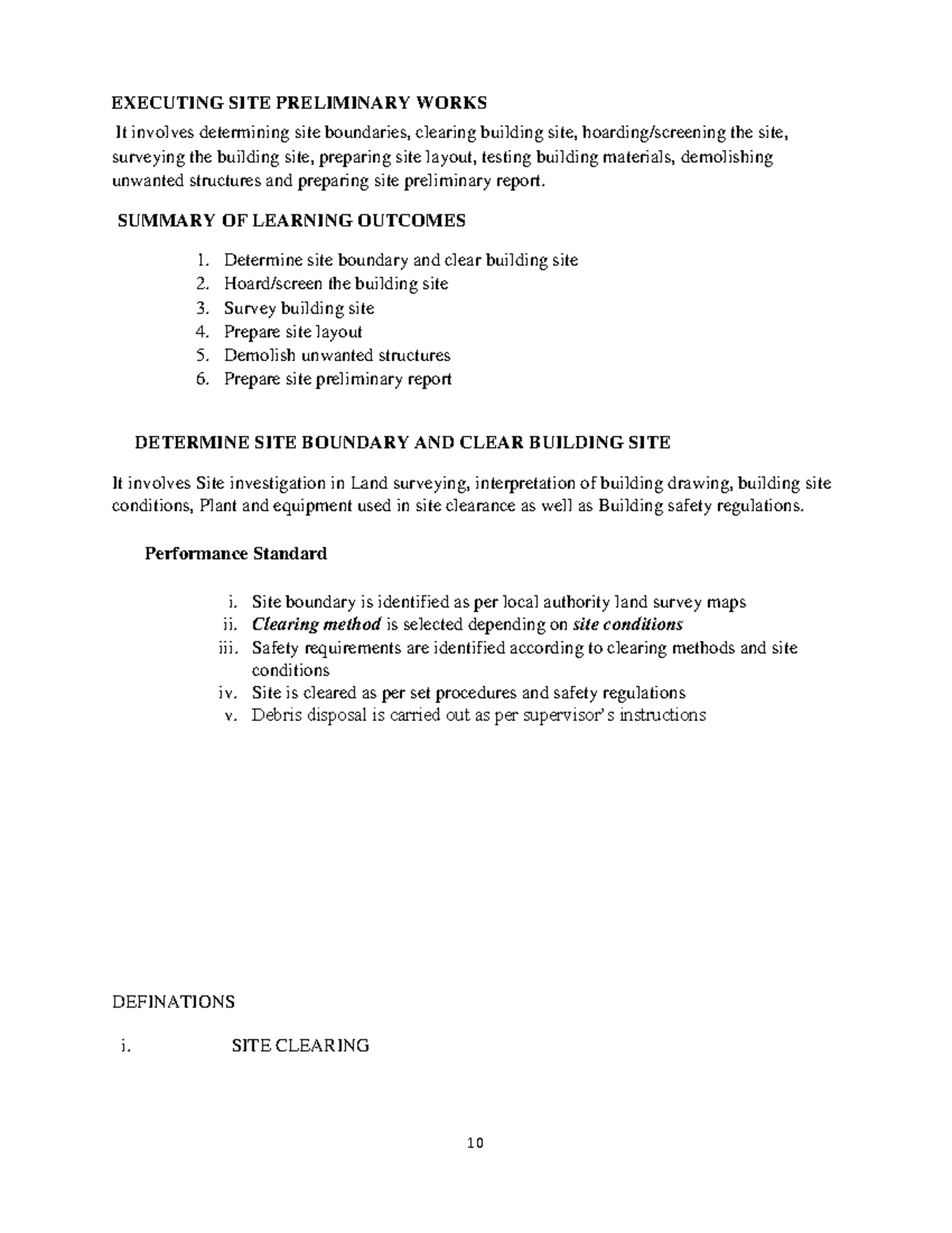 Site Preliminary Works: Lecture Notes on Site Clearance and Preparation ...