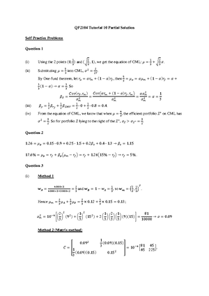 QF2104 Tutorial 9 Partial Solution - QF2104 Tutorial 9 Partial Solution ...