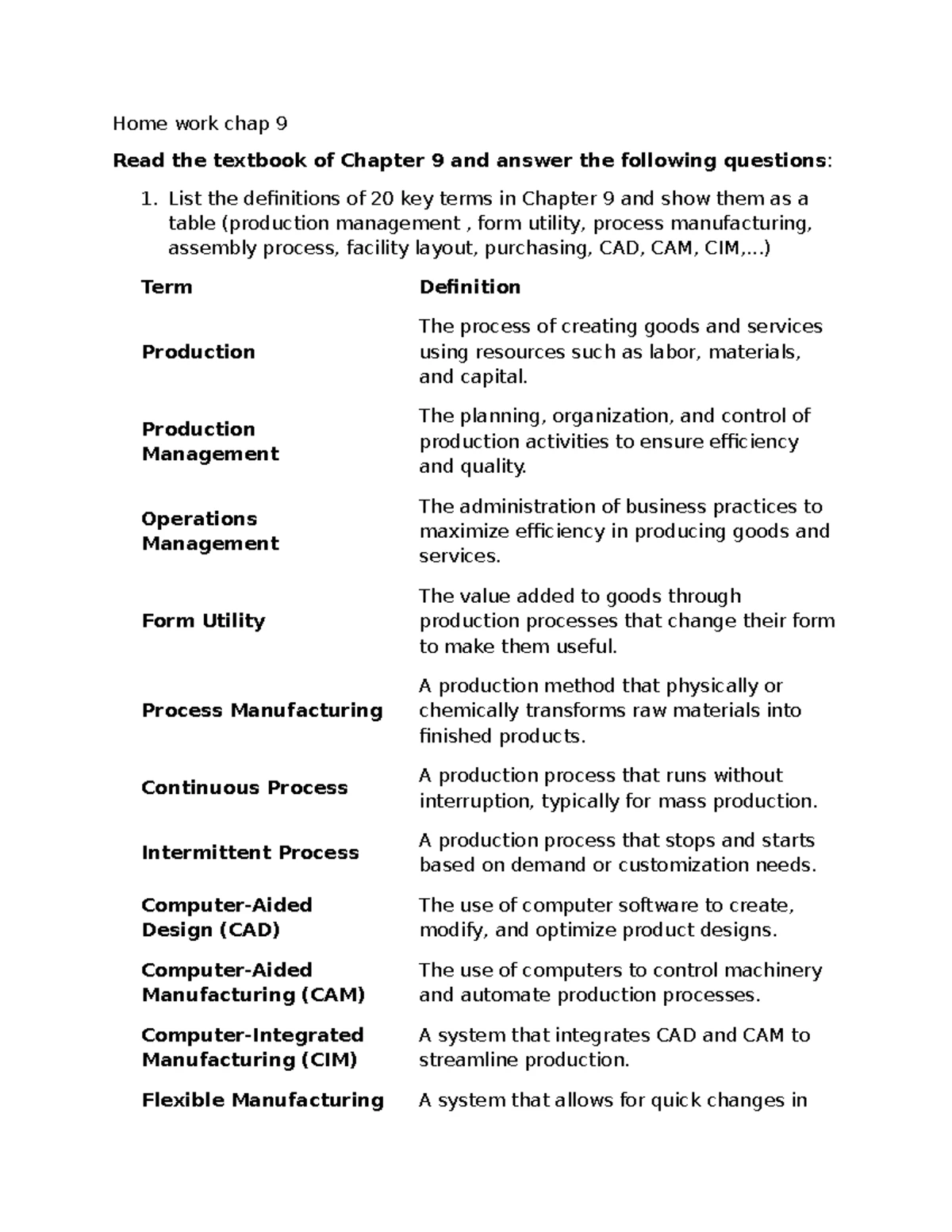 Chap 2: Key Terms & Economic Concepts Homework - Studocu