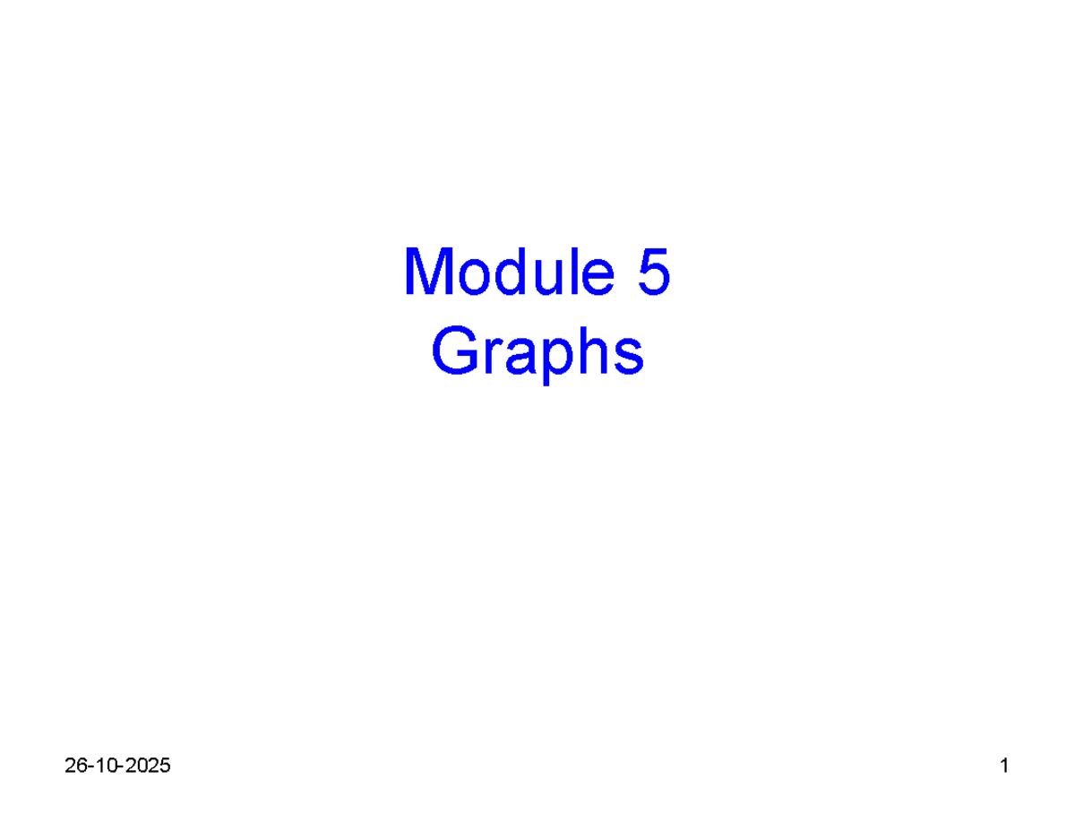 Module 5 - Graph Theory Concepts and Examples - Studocu