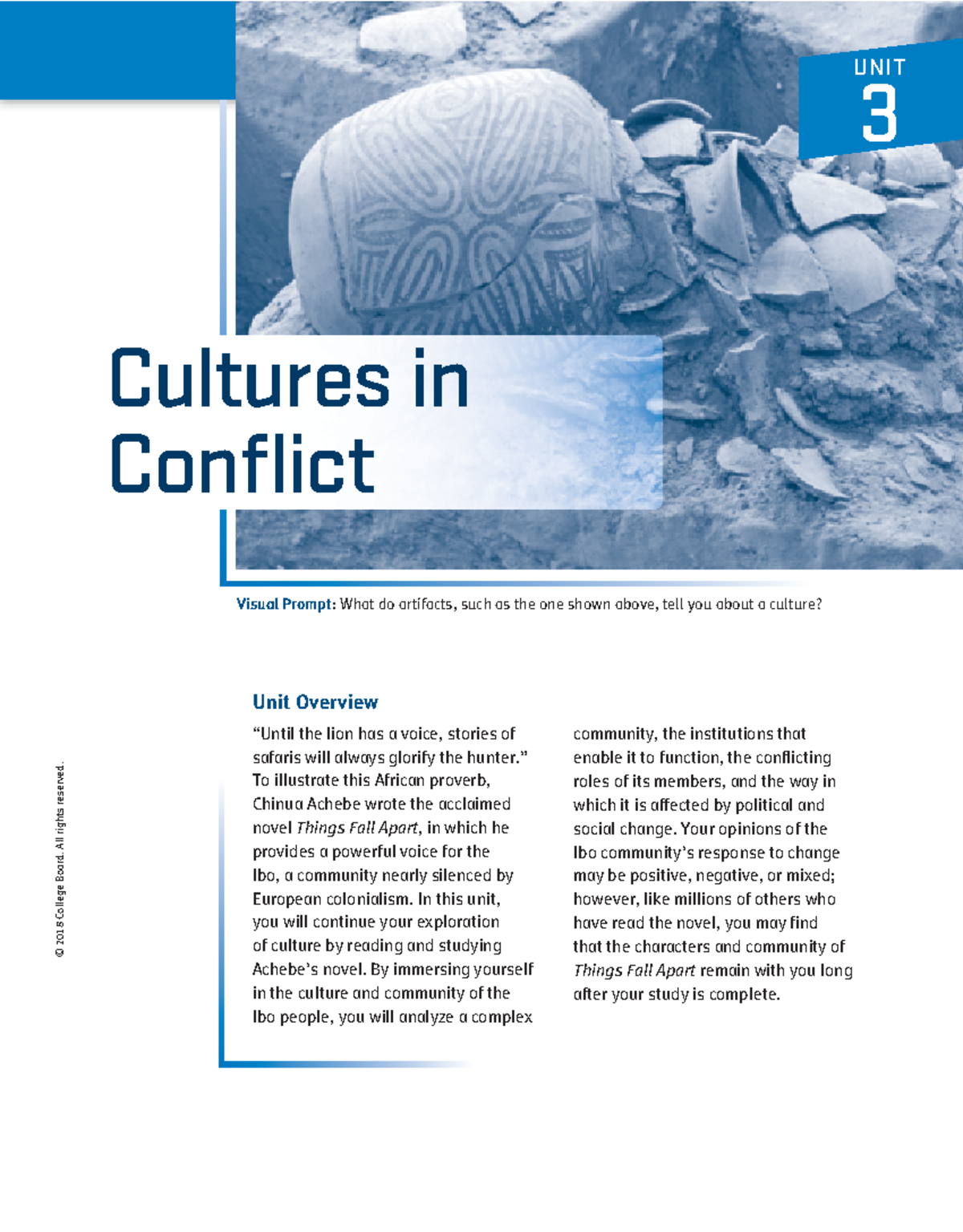 Springboard Unit 3: Cultures in Conflict - Exploring Things Fall Apart ...