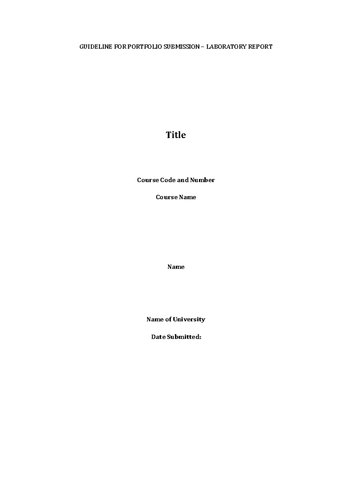 ENCN201 Lab Report Portfolio Submission Guidelines Template - Studocu