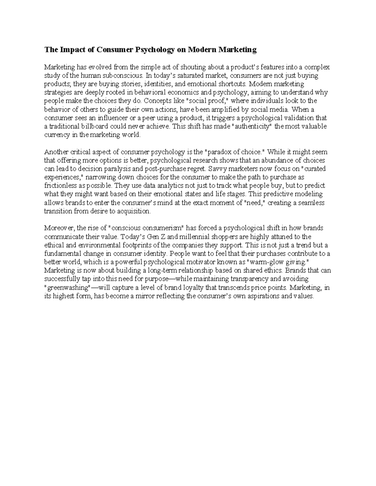 The Influence of Consumer Psychology on Modern Marketing Strategies ...