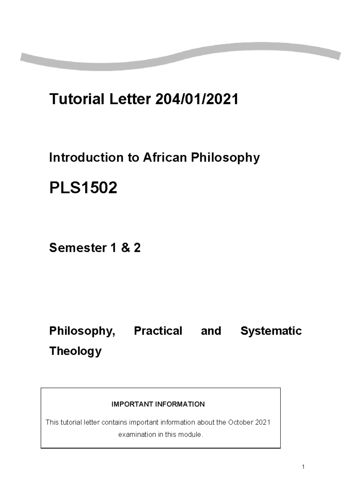 PLS1502 Oct 2021 Exam Info & Guidelines - Tutorial Letter 204 - Studocu
