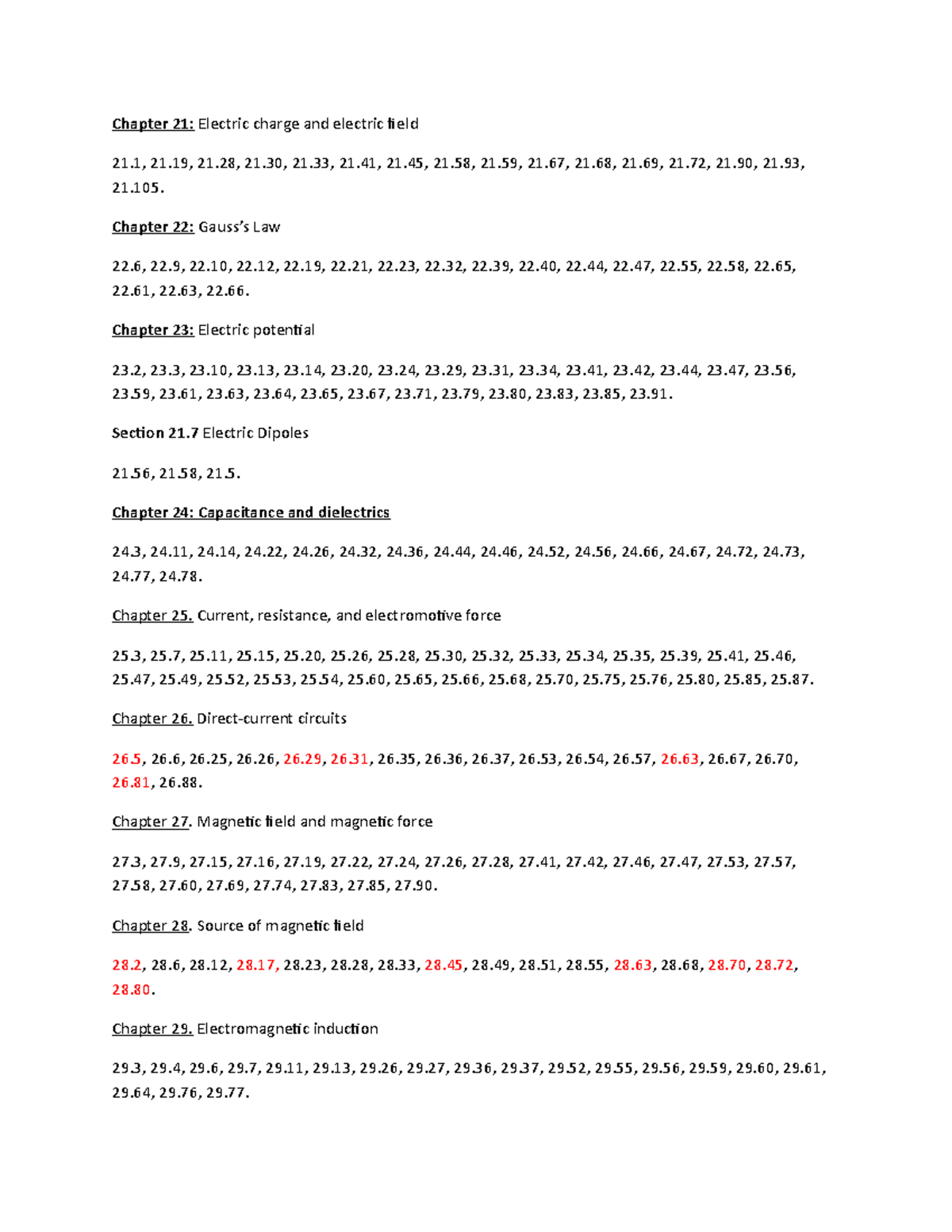 Exercises list - Chapter 21: Electric charge and electric field 21, 21 ...