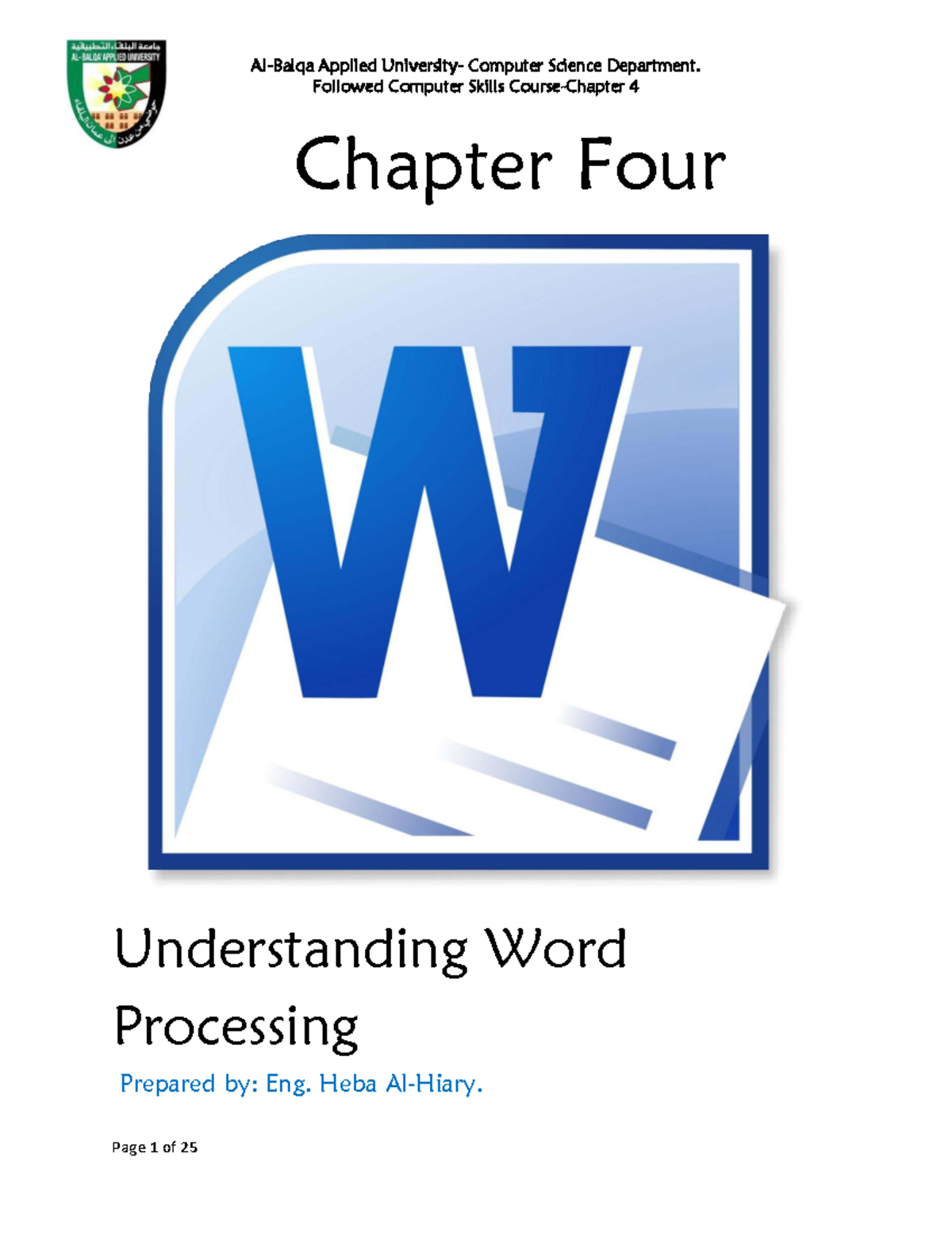 Chapter Four: Understanding Word Processing in CS 4 - Studocu