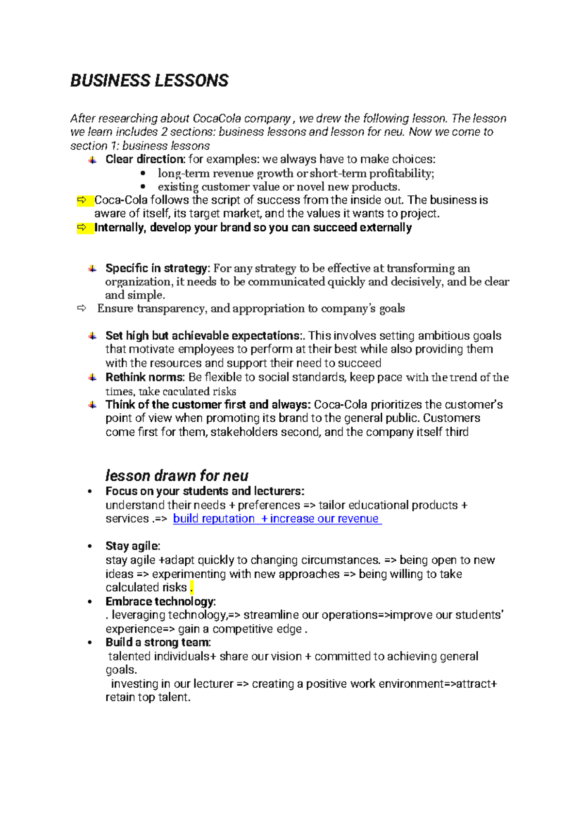 Business Lessons - nnngoc nghech - BUSINESS LESSONS After researching ...