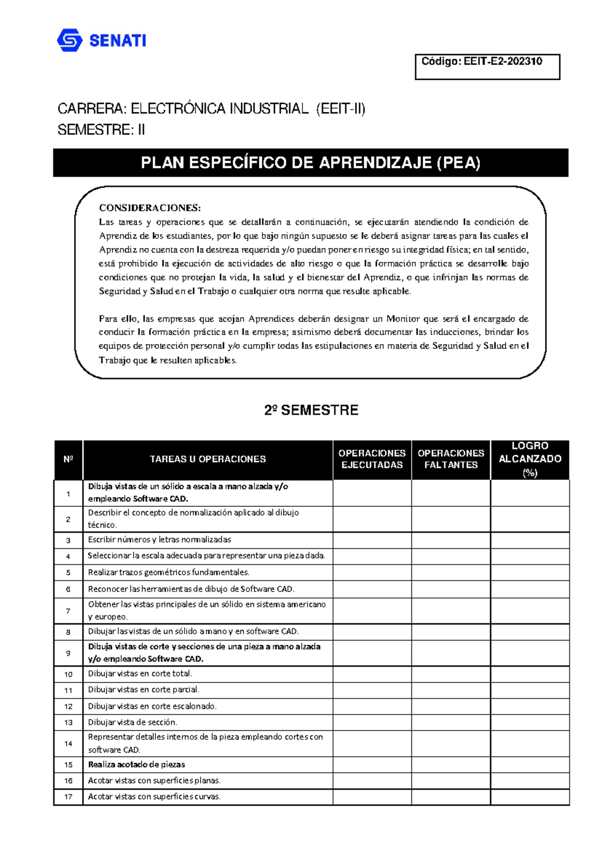 Plan Específico de Aprendizaje (PEA) - Electrónica Industrial EEIT ...