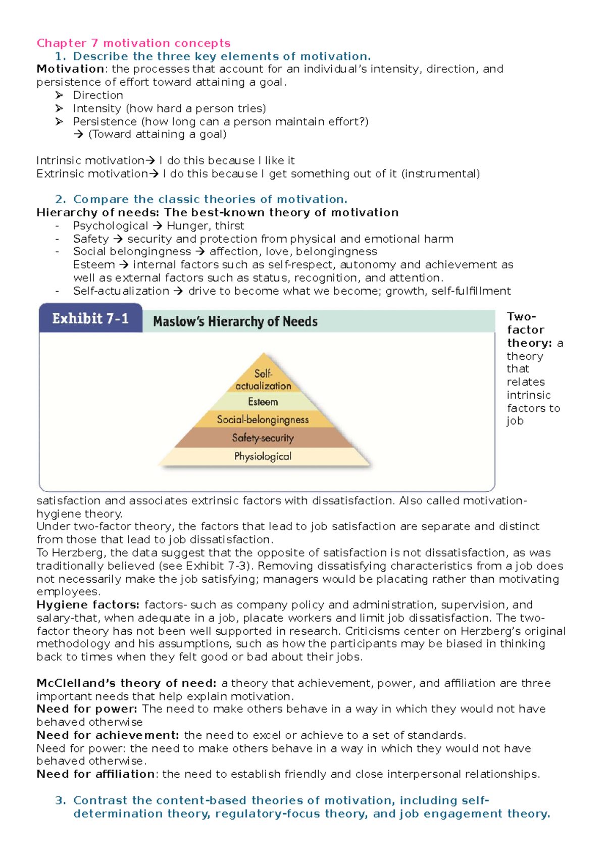 Chapter 7: Key Concepts of Motivation Theories and Applications ...