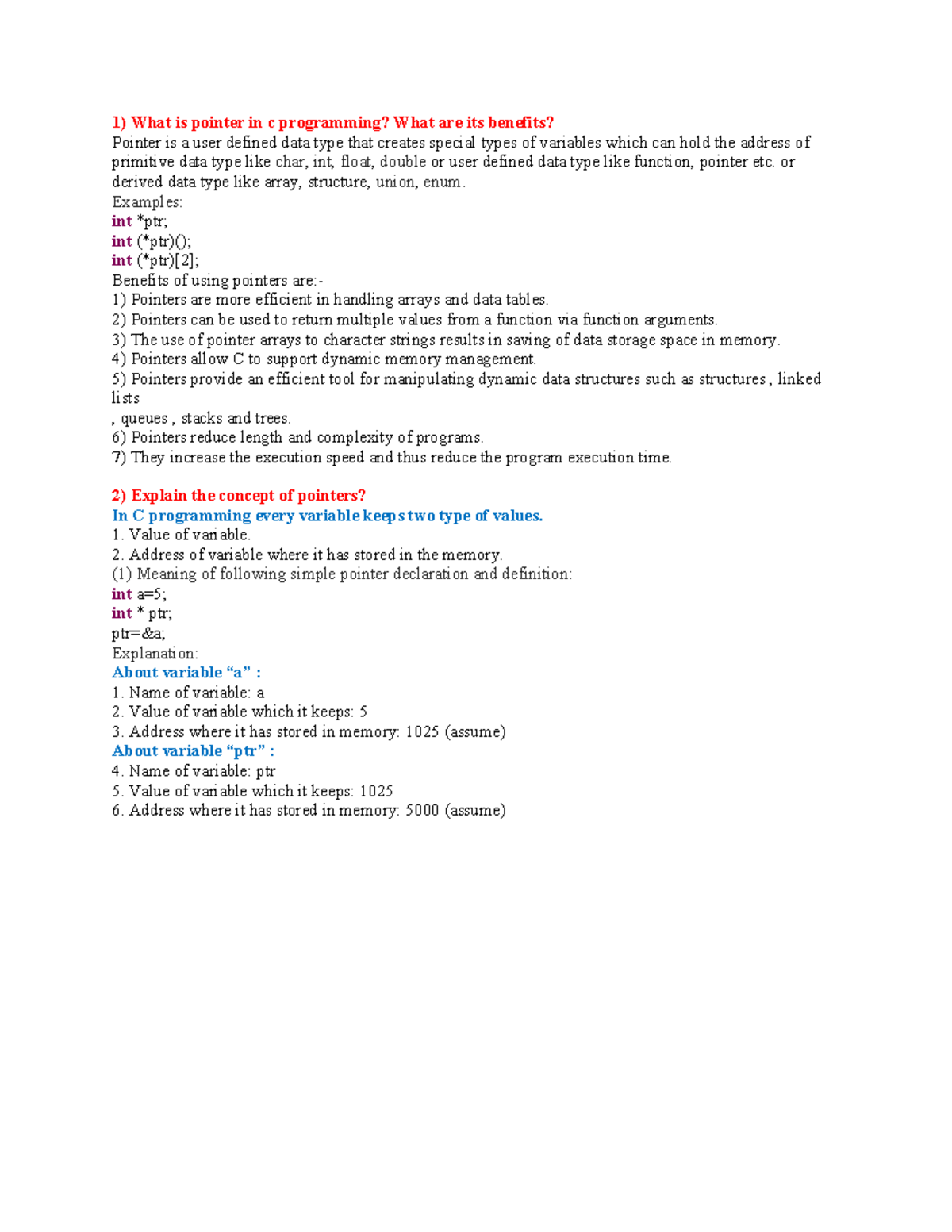 P2 - Class Notes on Pointers in C Programming - Studocu
