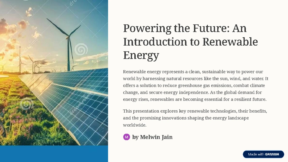 Renewable Energy Overview: Powering the Future of Sustainability - Studocu