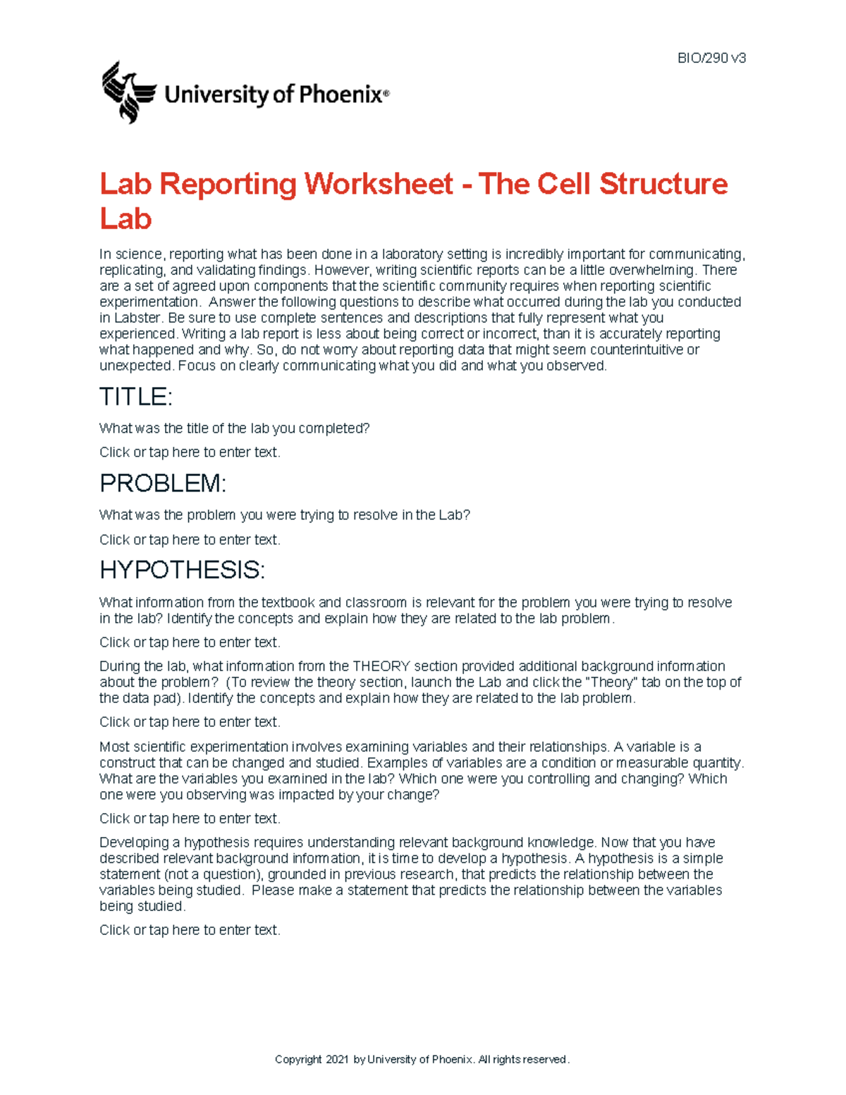 BIO/290 v Lab Report: Analyzing Cell Structure Observations - Studocu