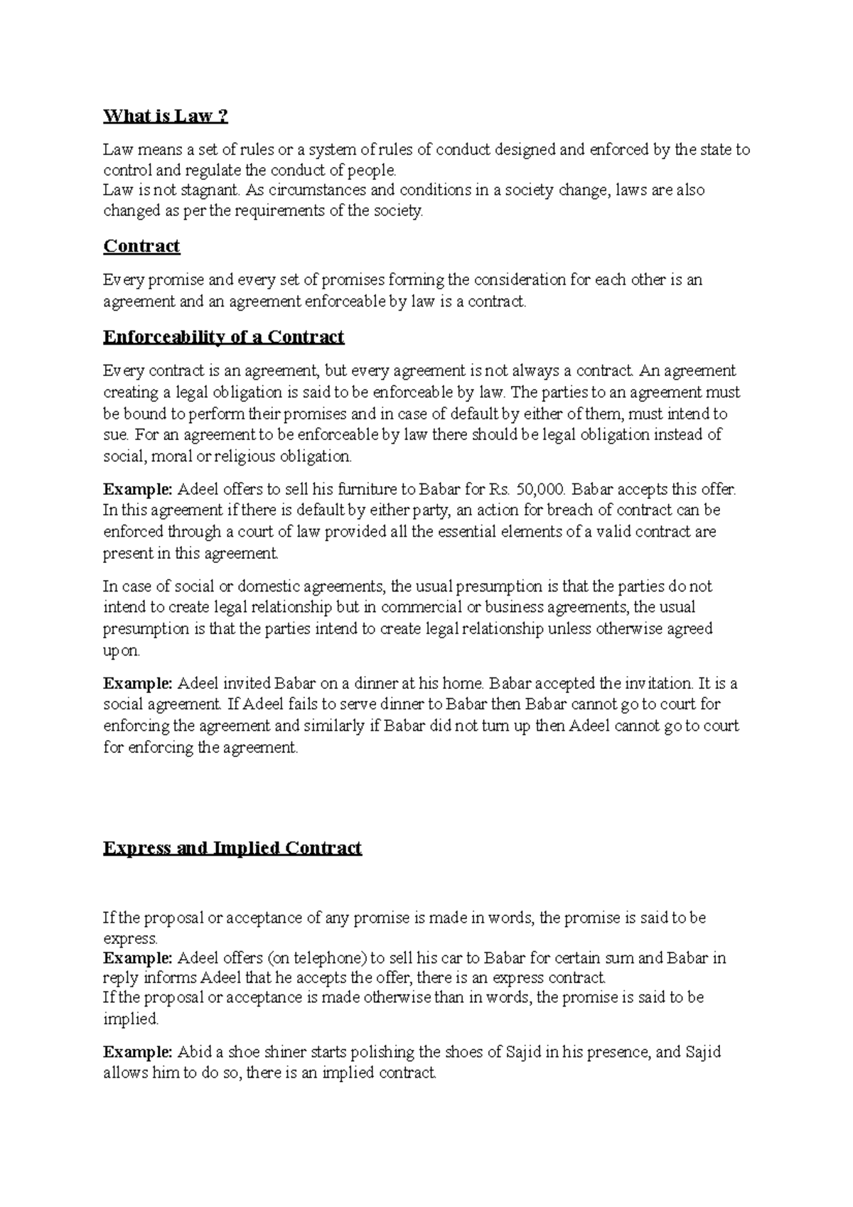 Law Assignment - Business Law Based on Laws of Contract - What is Law ...