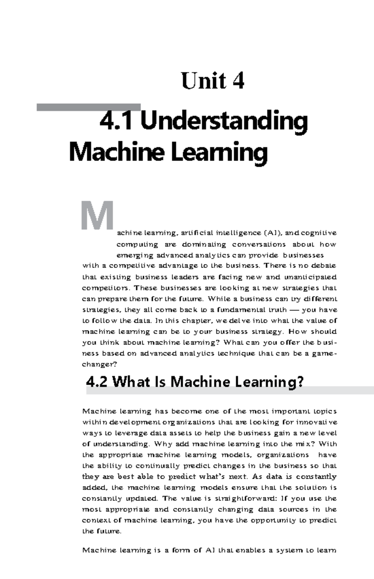 Machine learning Unit 4&5 - M Unit 4 4 Understanding Machine Learning ...