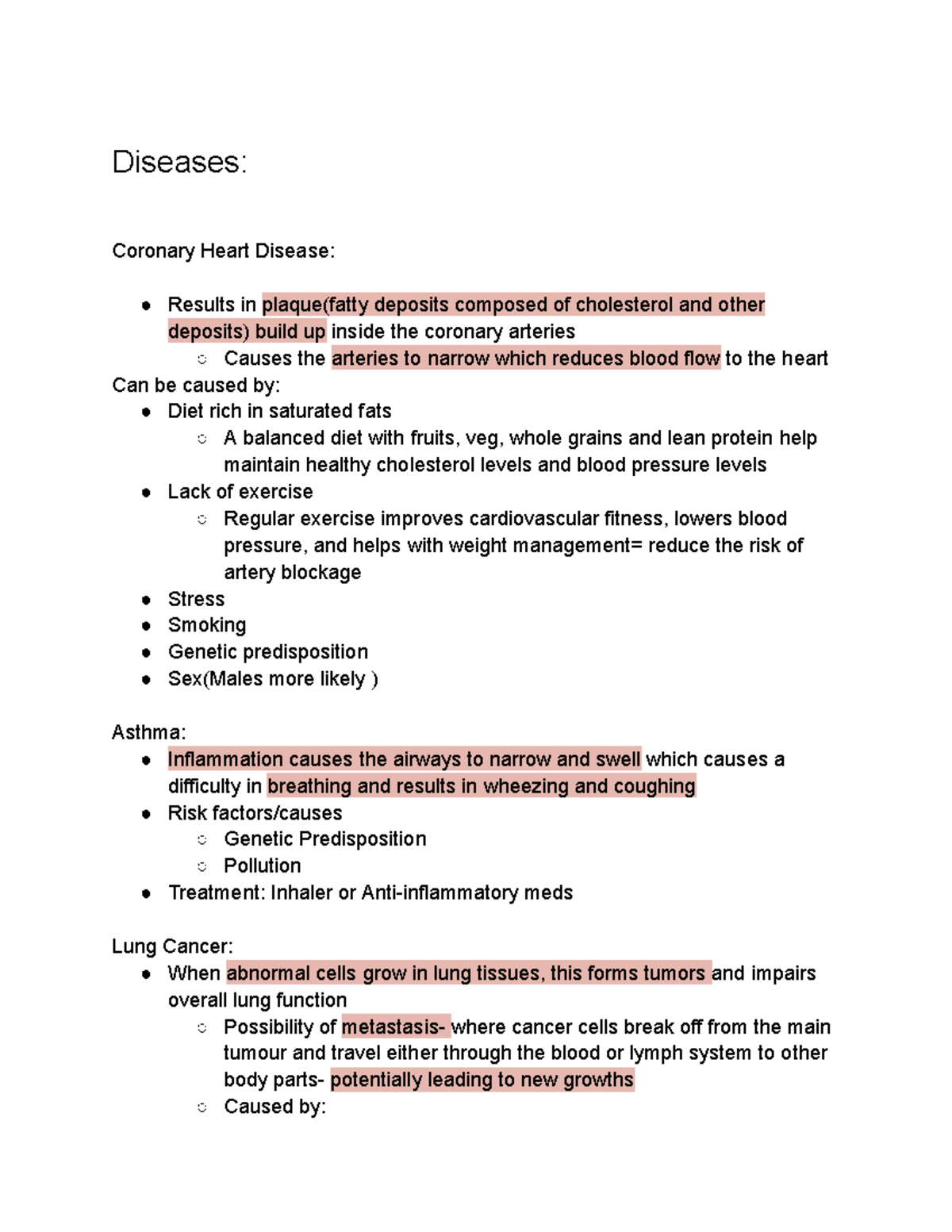 Bio B12 G10: Notes on Coronary Heart Disease, Asthma, and Lung ...
