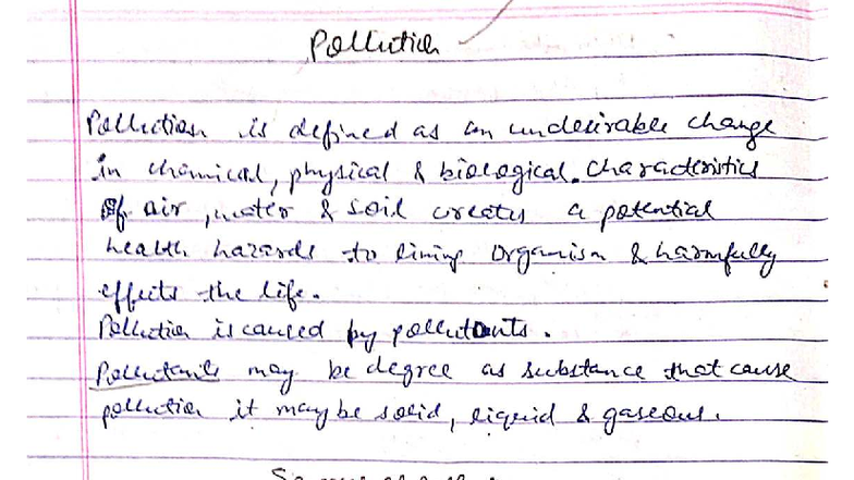 U-3 Pollution: Comprehensive Notes on Environmental Issues - Studocu