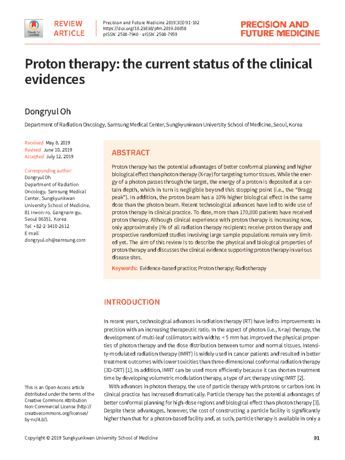 Proton Therapy: Current Clinical Evidence and Future Directions - Studocu