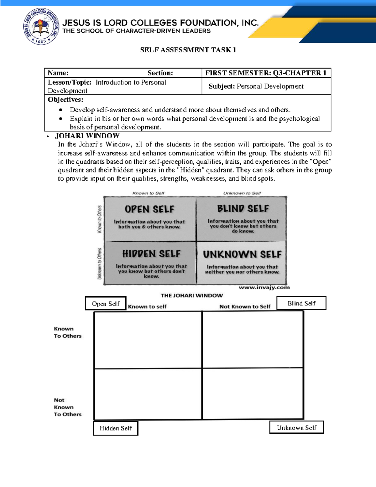 Perdev Assessment Task I: Self-Reflection and Personal Development ...