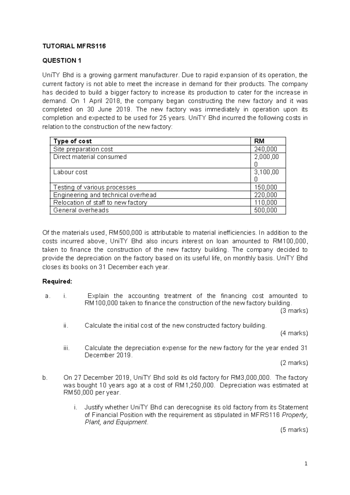 Far510 - Practical Application of MFRS in Asset Accounting - Studocu