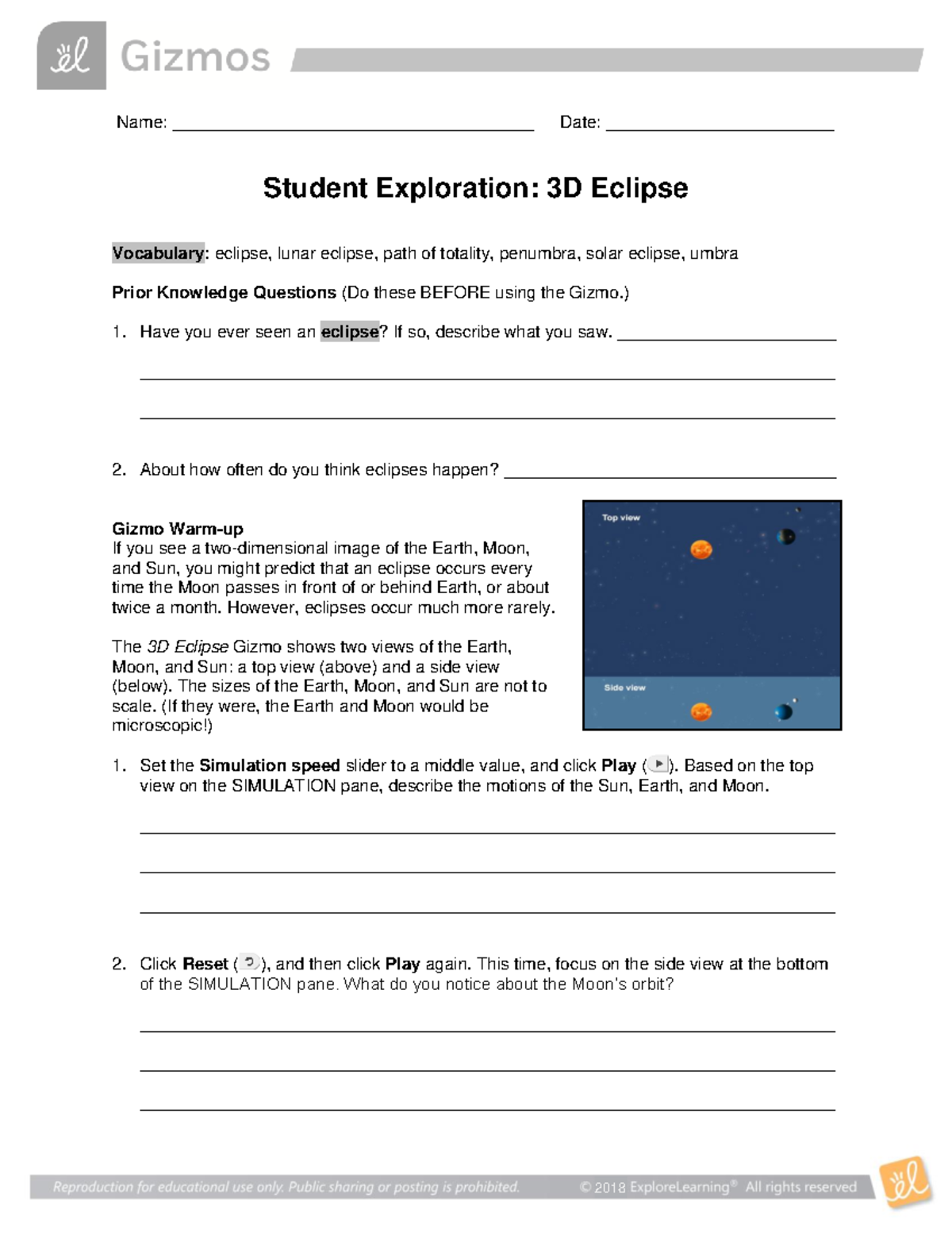 3DEclipse SE- How eclipses work and the science behind it. - Name ...